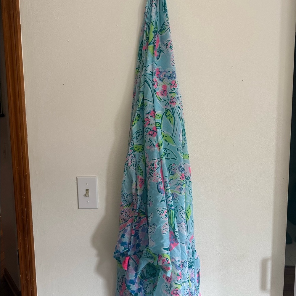 Lilly Pulitzer Vibrant Blue and Pink Scarf
